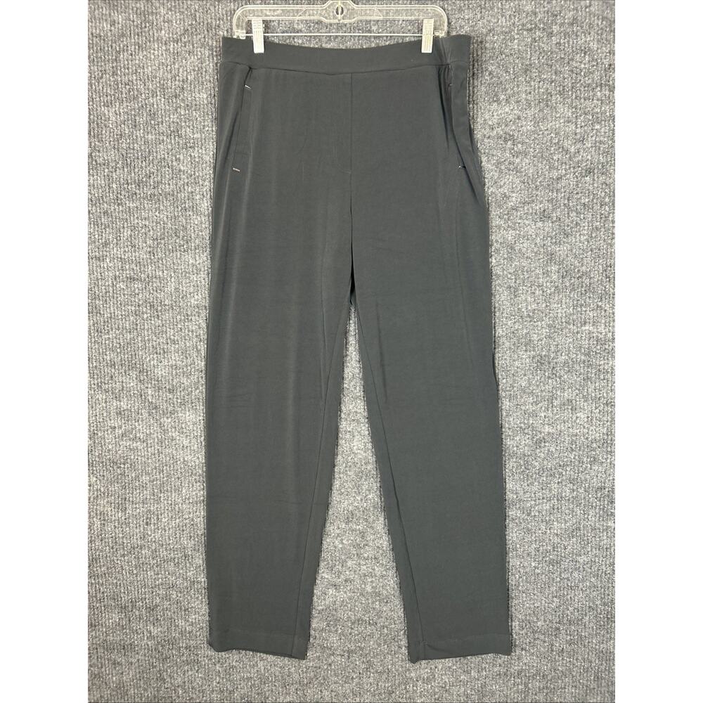 Susan Graver Straight Leg Pants in Charcoal Gray